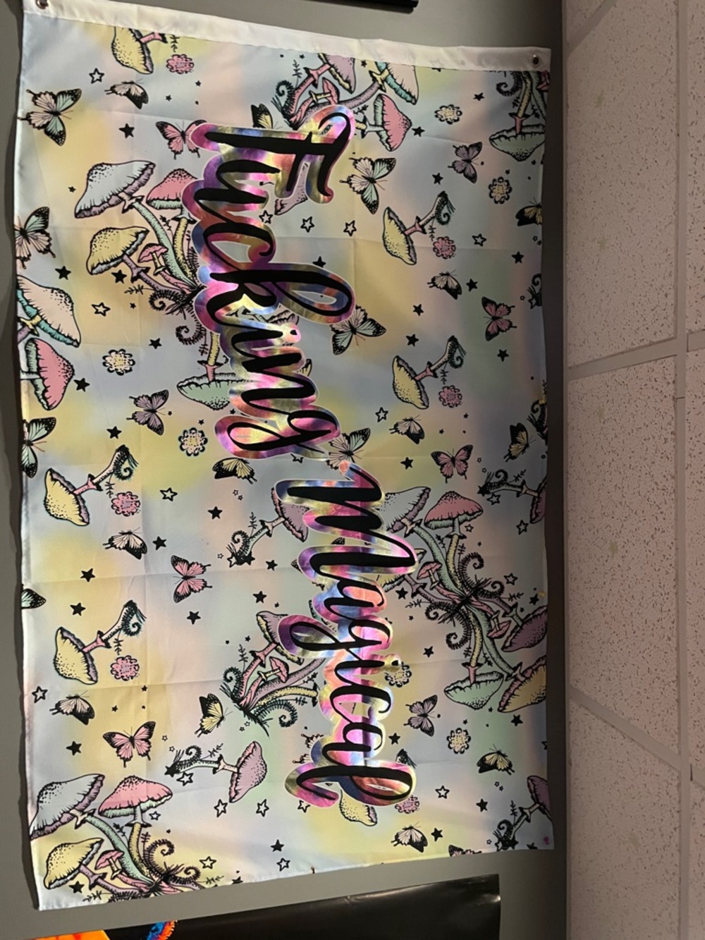 F*cking Magical Pastel Butterfly & Mushroom Party Backdrop